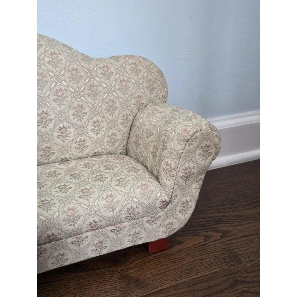 Vintage Victorian Style Upholstered 18in Doll Couch Sofa Furniture Dayton Hudson
